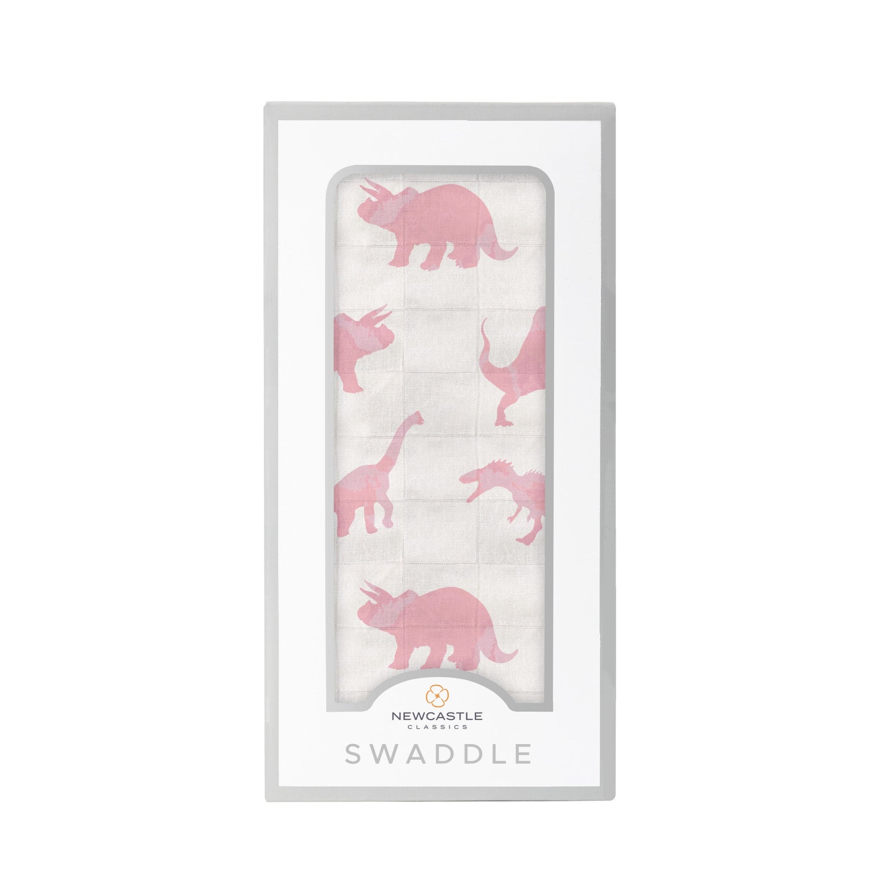 Newcastle Classics Pink Dinosaurs Bamboo Muslin Swaddle