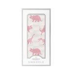 Newcastle Classics Pink Dinosaurs Bamboo Muslin Swaddle - 