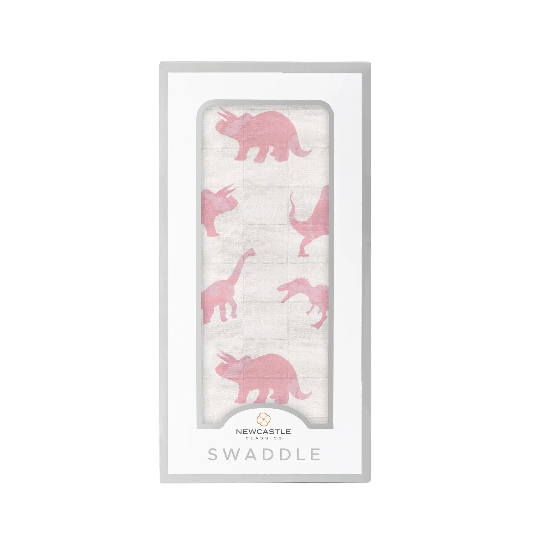 Newcastle Classics Pink Dinosaurs Bamboo Muslin Swaddle - 