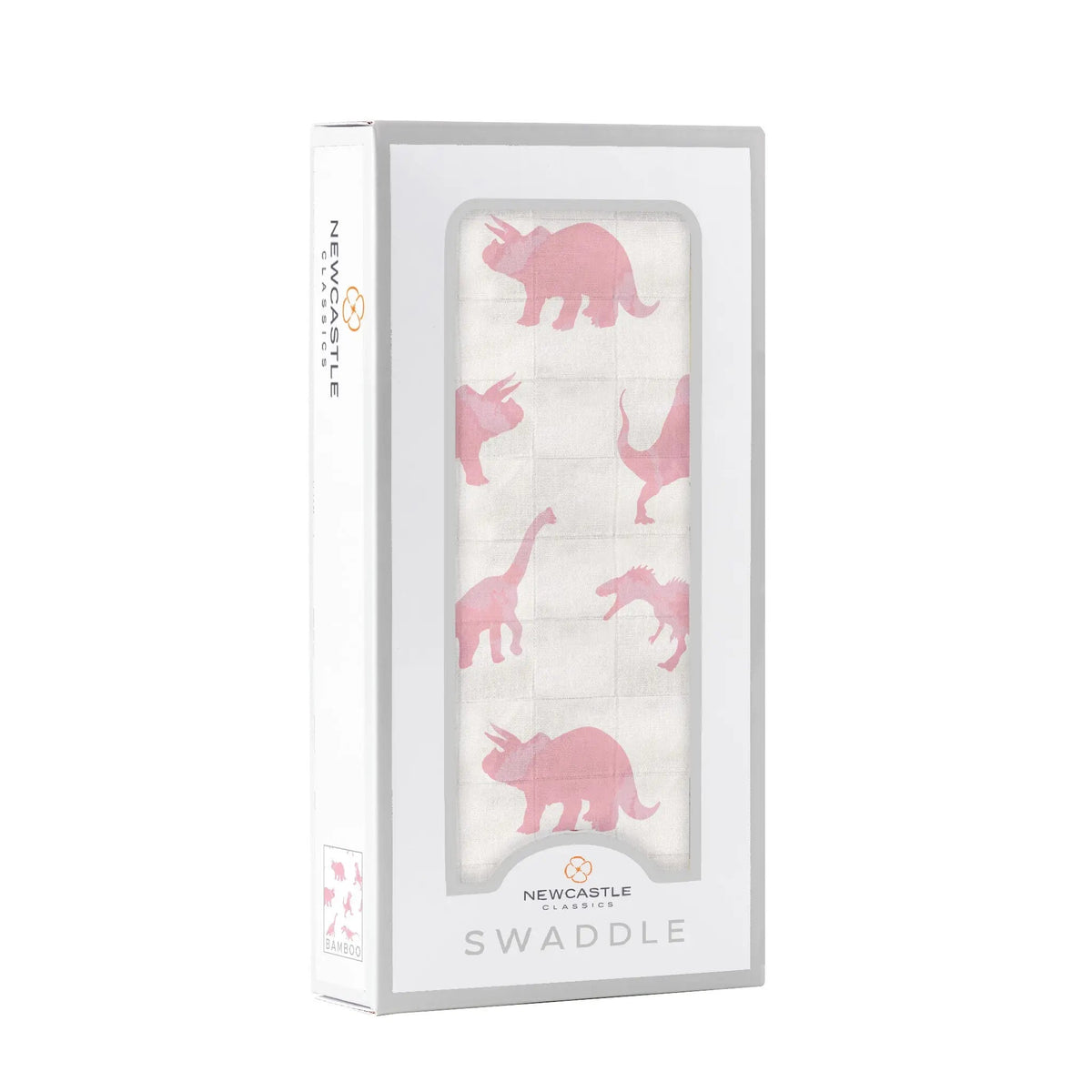 Newcastle Classics Pink Dinosaurs Bamboo Muslin Swaddle - 