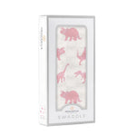 Newcastle Classics Pink Dinosaurs Bamboo Muslin Swaddle - 