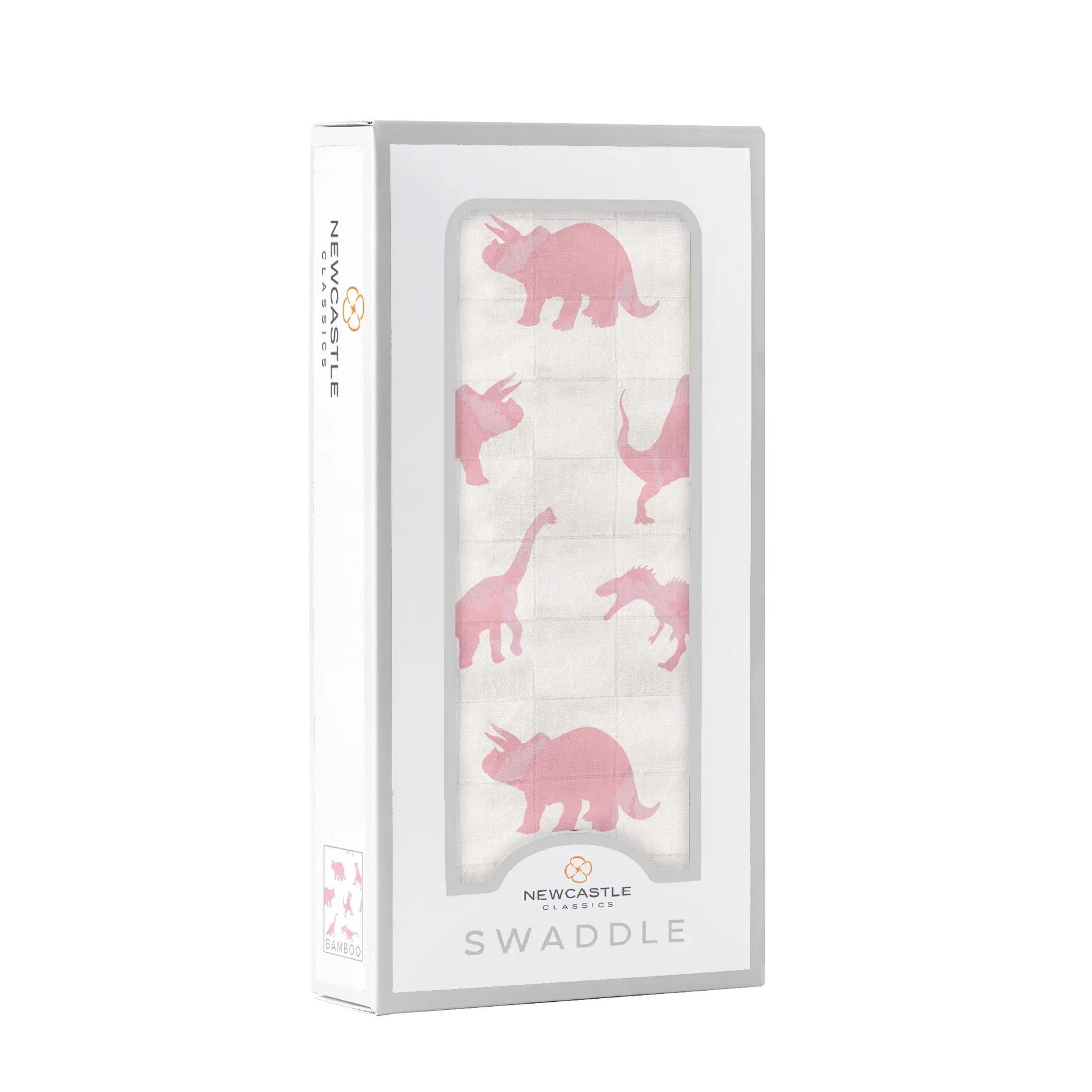 Newcastle Classics Pink Dinosaurs Bamboo Muslin Swaddle - 