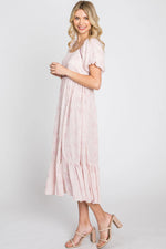 PinkBlush Pink Floral Crochet Accent Midi Dress - 