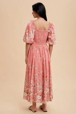 PinkBlush Pink Floral Print Puff Sleeve Maxi Dress - 