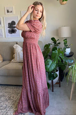 PinkBlush Pink Floral Puff Sleeve Maxi Dress - 