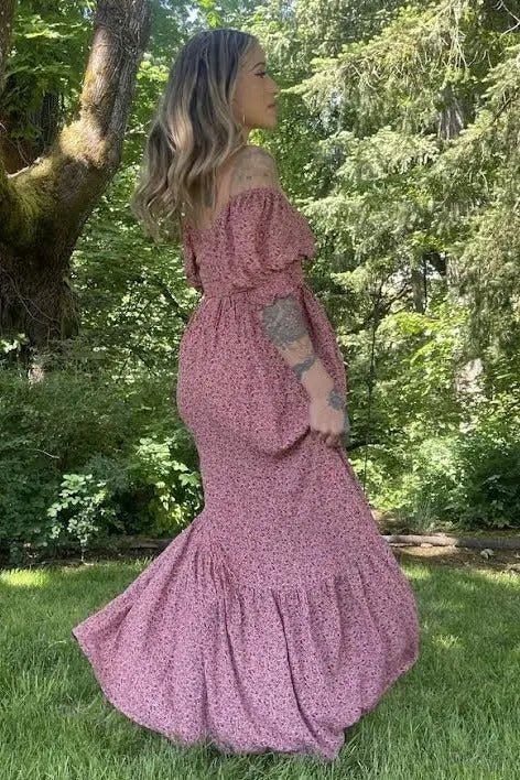 PinkBlush Pink Floral Puff Sleeve Maxi Dress - 