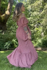 PinkBlush Pink Floral Puff Sleeve Maxi Dress - 