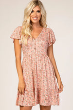 PinkBlush Pink Floral Ruffle Accent Dress - 