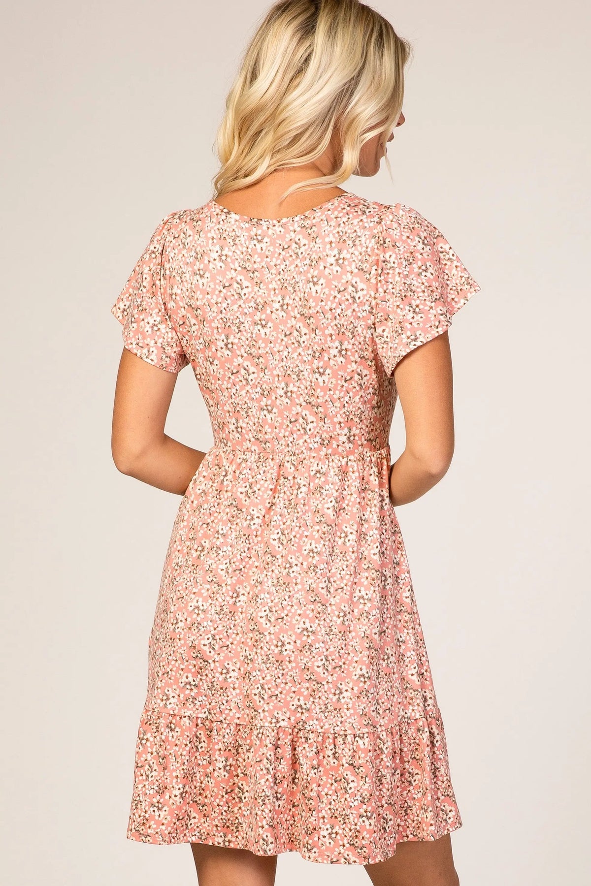 PinkBlush Pink Floral Ruffle Accent Dress - 