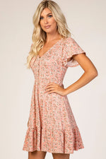 PinkBlush Pink Floral Ruffle Accent Dress - 
