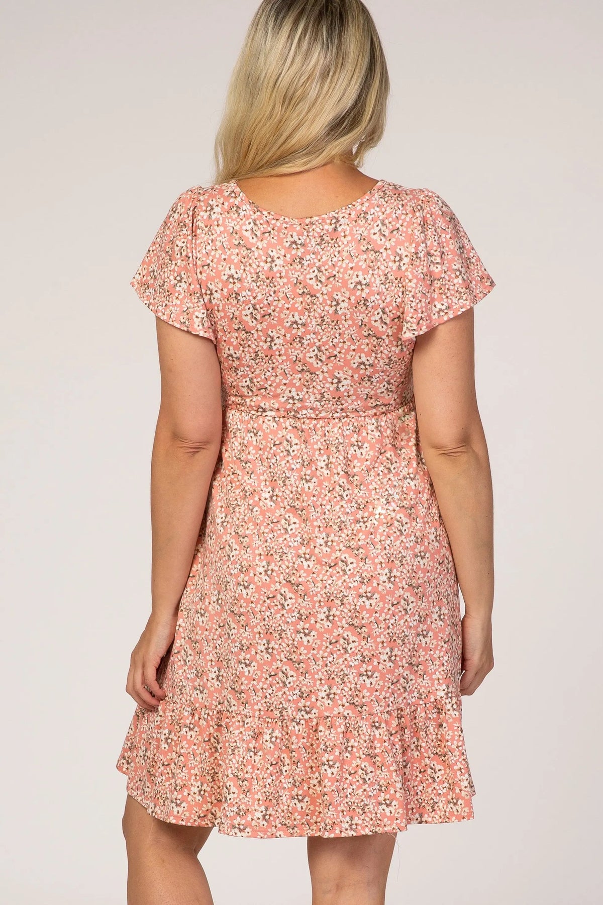 PinkBlush Pink Floral Ruffle Accent Maternity Dress - 