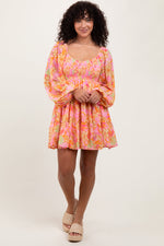 PinkBlush Pink Floral Smocked Bubble Sleeve DressEveretts Place