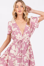 PinkBlush Pink Floral V Neck High Low Dress - 