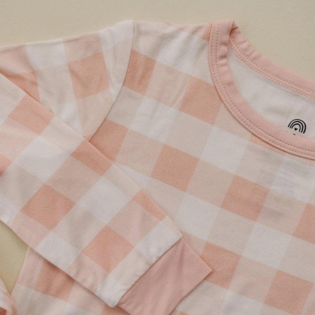 Little Joy Co. Pink Gingham Bamboo Pajamas Set 2 Piece Women Sleepwear - Everetts Place Boutique - 