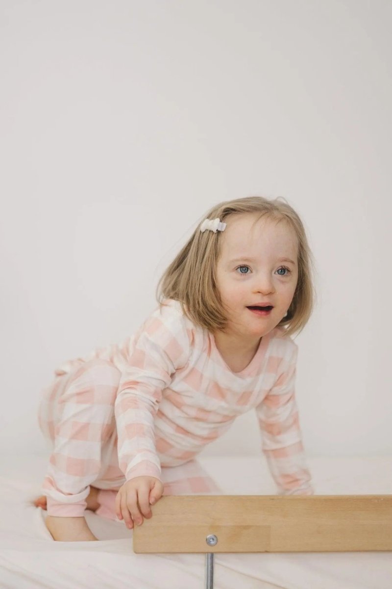 Little Joy Co. Pink Gingham Bamboo Pajamas Set 2 Piece Women Sleepwear - Everetts Place Boutique - 