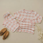 Little Joy Co. Pink Gingham Bamboo Pajamas Set 2 Piece Women Sleepwear - Everetts Place Boutique - 