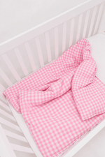 Little Mae & Co Pink Gingham Crib Quilted BlanketEveretts Place