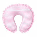 Little Mae & Co Pink Gingham Ruffle Nursing Pillow Cover - 