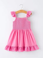 Rylee Faith Designs Pink Girl Smocked Ruffle Dress - 