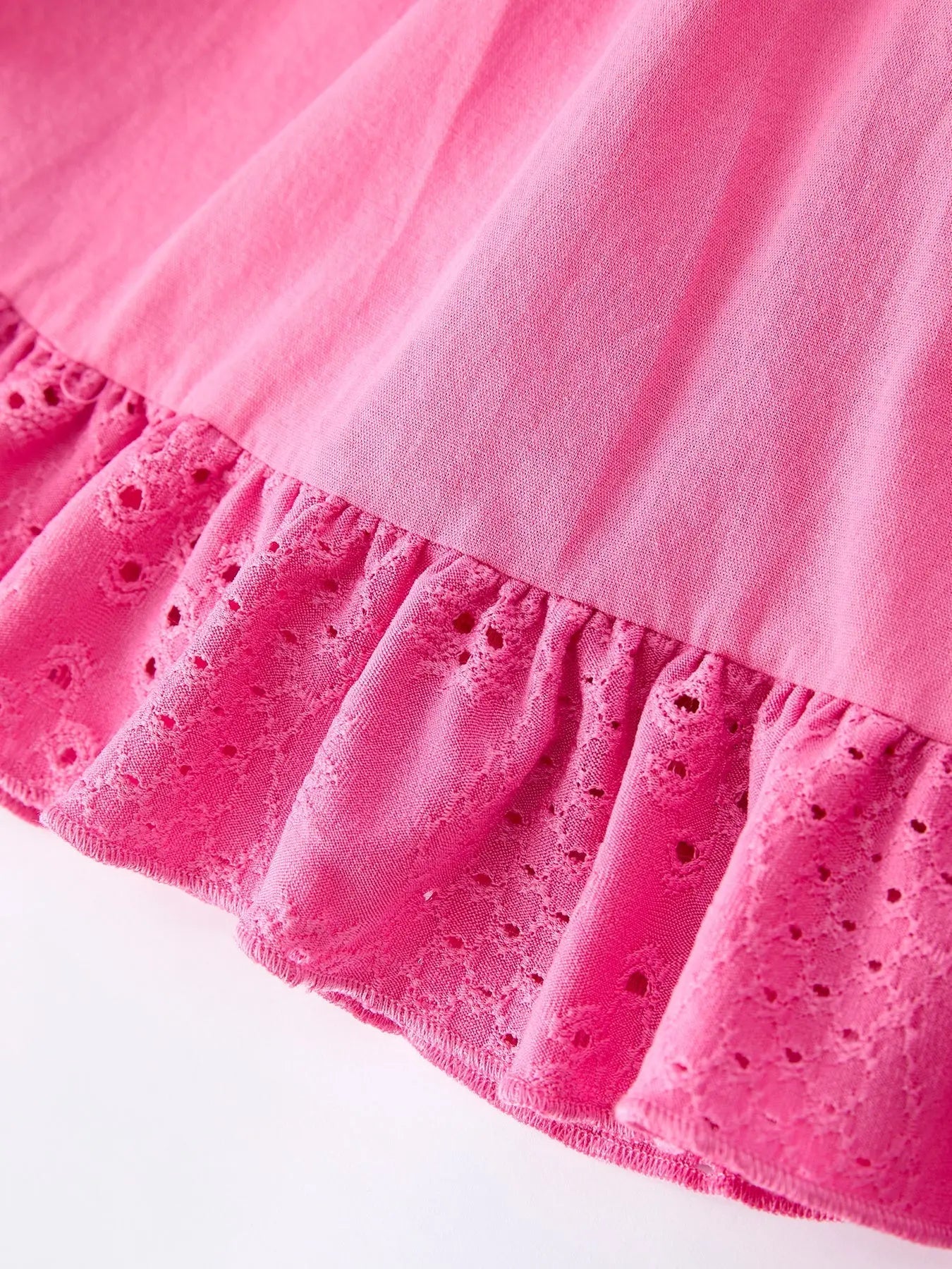 Rylee Faith Designs Pink Girl Smocked Ruffle Dress - 