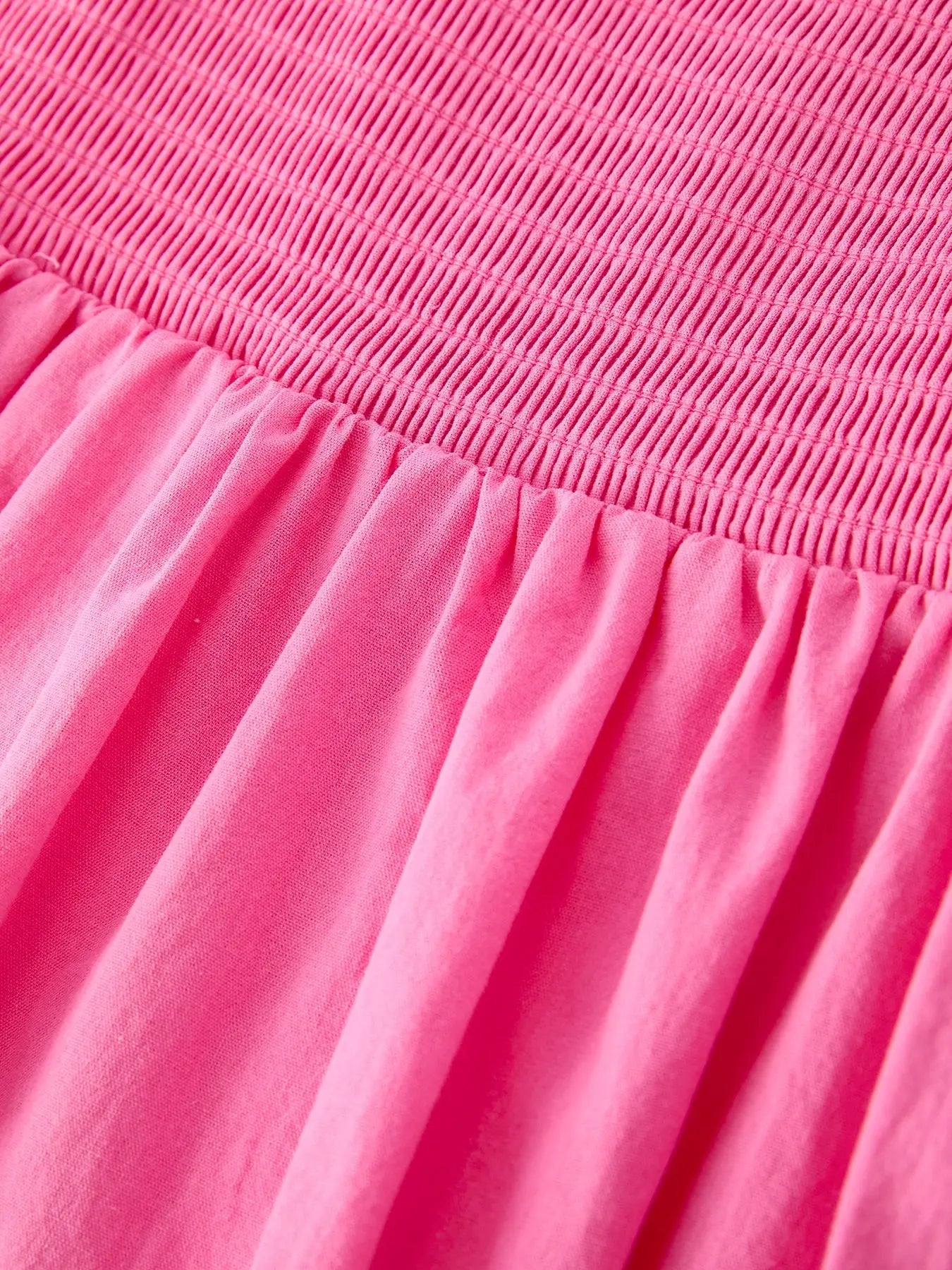 Rylee Faith Designs Pink Girl Smocked Ruffle Dress - 