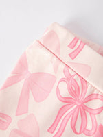 Rylee Faith Designs Pink Girls Top Bow Floral Print Bell Bottom Pants Set - Everetts Place Boutique - 