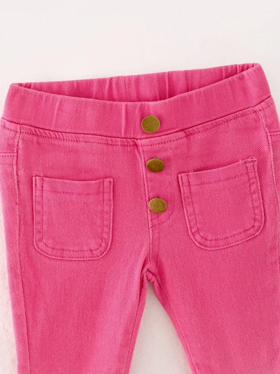 Rylee Faith Designs Pink Gradient Denim Flared Pants - 