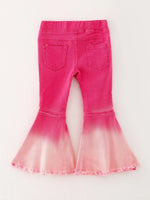 Rylee Faith Designs Pink Gradient Denim Flared Pants - 