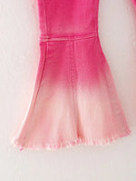 Rylee Faith Designs Pink Gradient Denim Flared Pants - 