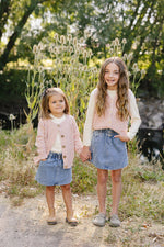 Mebie Baby Pink Knit Button Down Vest - 