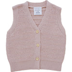 Pink Knit Button Down Vest - Textile, Woolen, Wool, Sweater vest, Baby & Toddler Clothing | Everetts Place