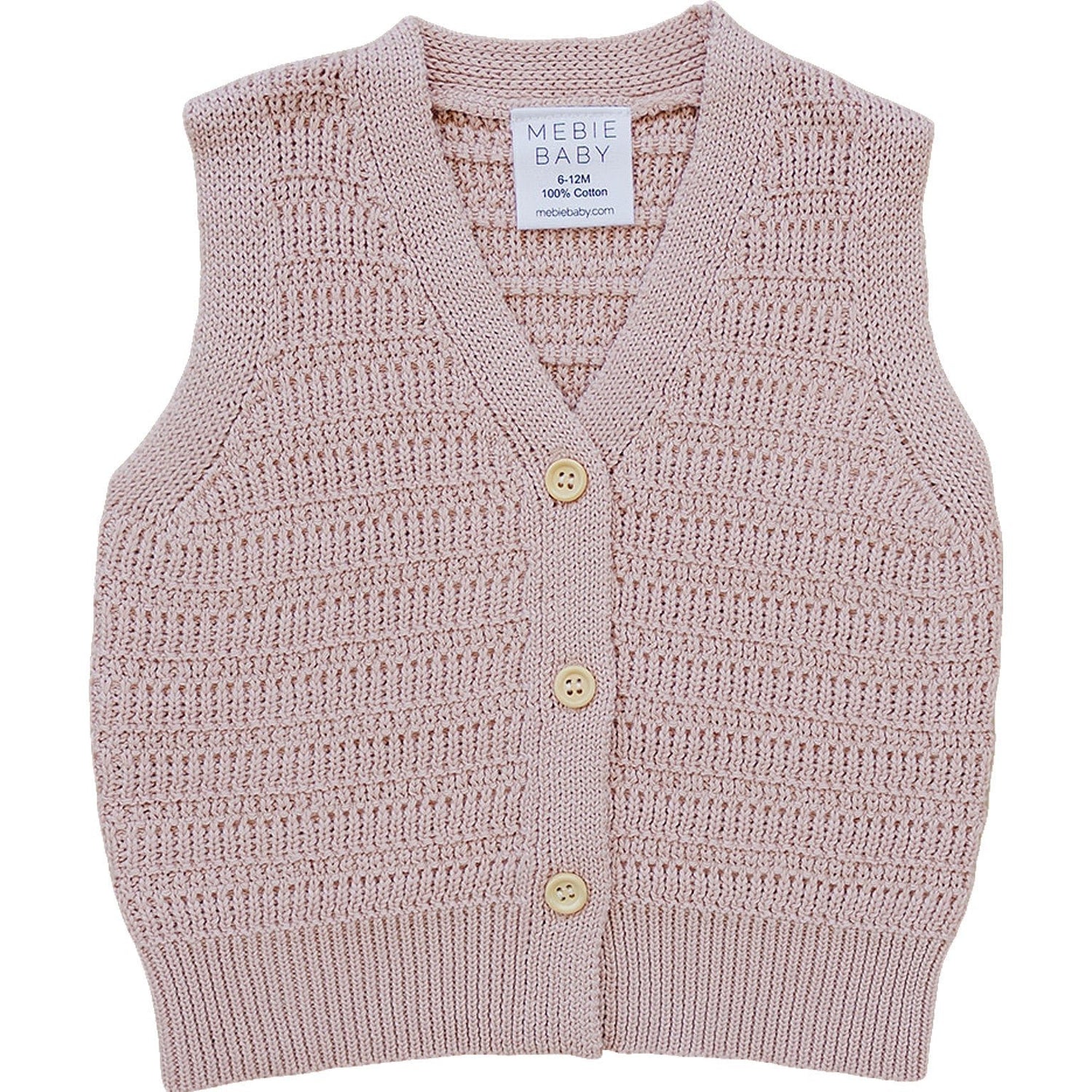 Pink Knit Button Down Vest - Textile, Woolen, Wool, Sweater vest, Baby & Toddler Clothing | Everetts Place