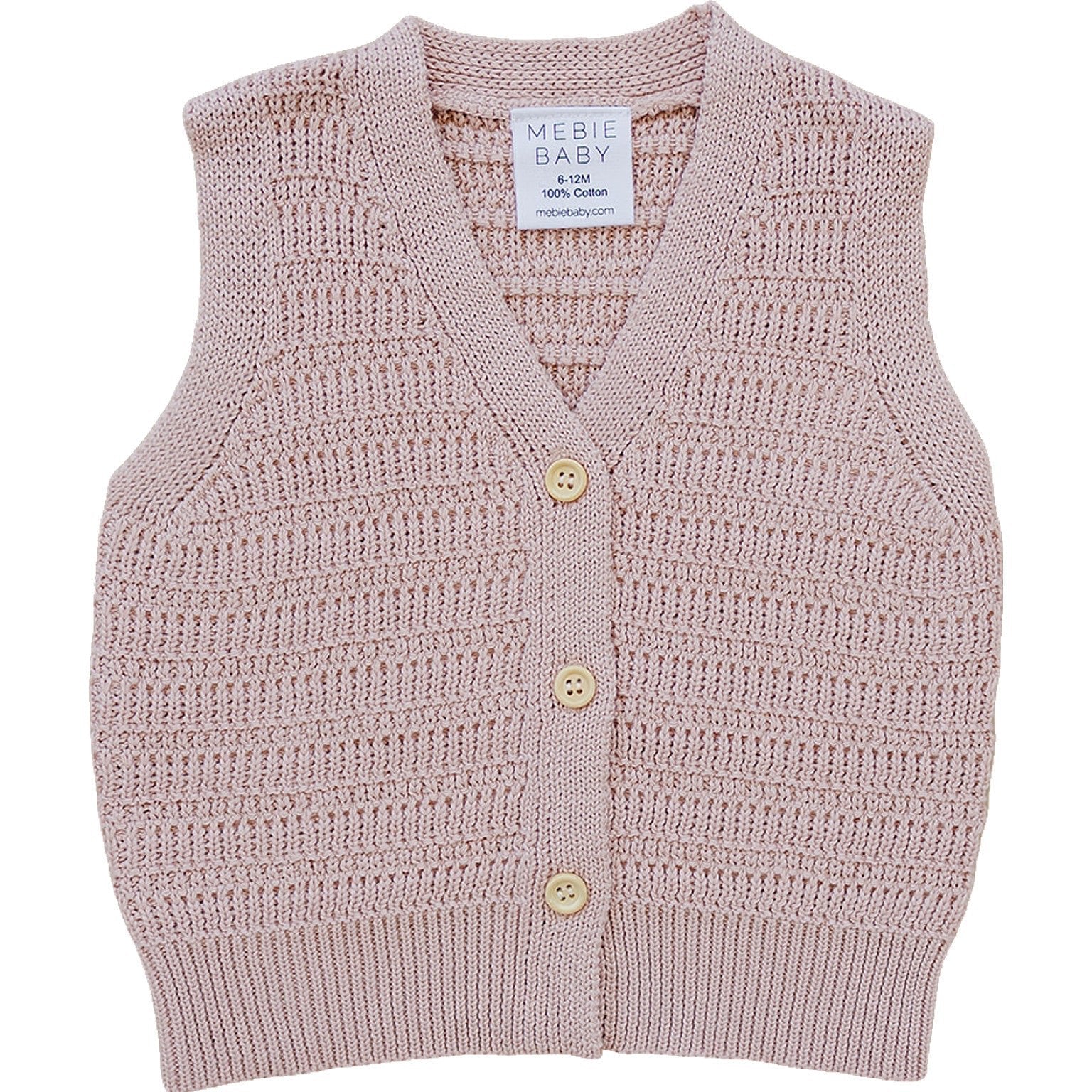 Pink Knit Button Down Vest - Textile, Woolen, Wool, Sweater vest, Baby & Toddler Clothing | Everetts Place