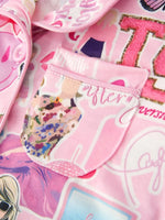 Rylee Faith Designs Pink Lapel Button Short Sleeve Shorts Pajama Set For Women - Everetts Place Boutique - 