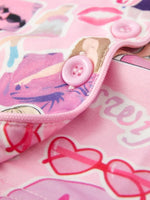 Rylee Faith Designs Pink Lapel Button Short Sleeve Shorts Pajama Set For Women - Everetts Place Boutique - 