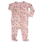Sweet Bamboo Charming Floral Print Ruffle Footie for Baby Girls with Comfort Stretch - Apparel & Accessories > Clothing > Baby & Toddler Clothing > Baby & Toddler Sleepwear Ruffle Footies