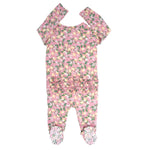 Sweet Bamboo Charming Floral Print Ruffle Footie for Baby Girls with Comfort Stretch - Apparel & Accessories > Clothing > Baby & Toddler Clothing > Baby & Toddler Sleepwear Ruffle Footies
