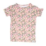Sweet Bamboo Pink Lemon Floral Print Summer Pajama Set for Stylish Kids - 
