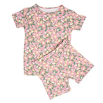 Sweet Bamboo Pink Lemon Floral Print Summer Pajama Set for Stylish Kids - 