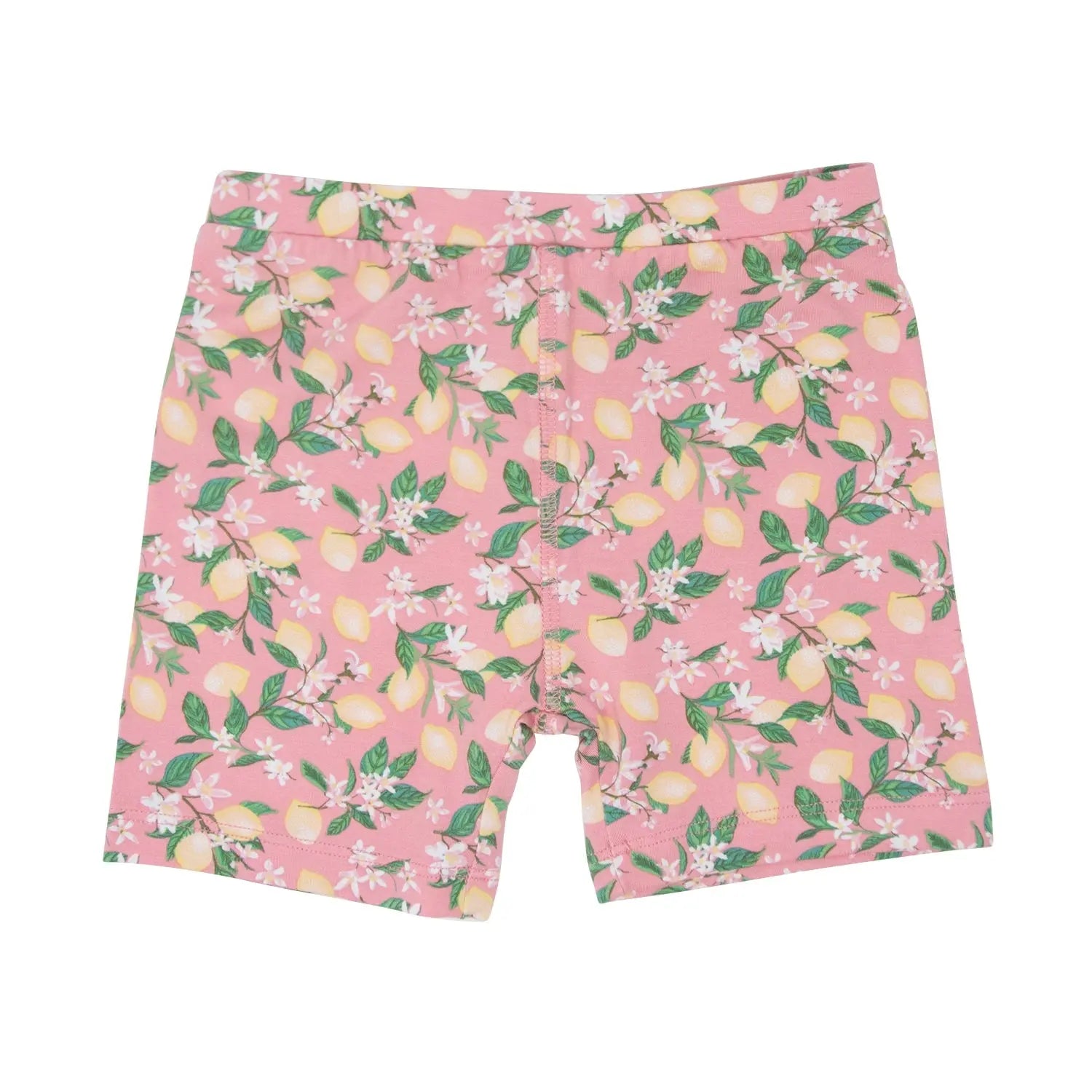 Pink Lemon Floral Print Summer Pajama Set for Kids Sweet Bamboo