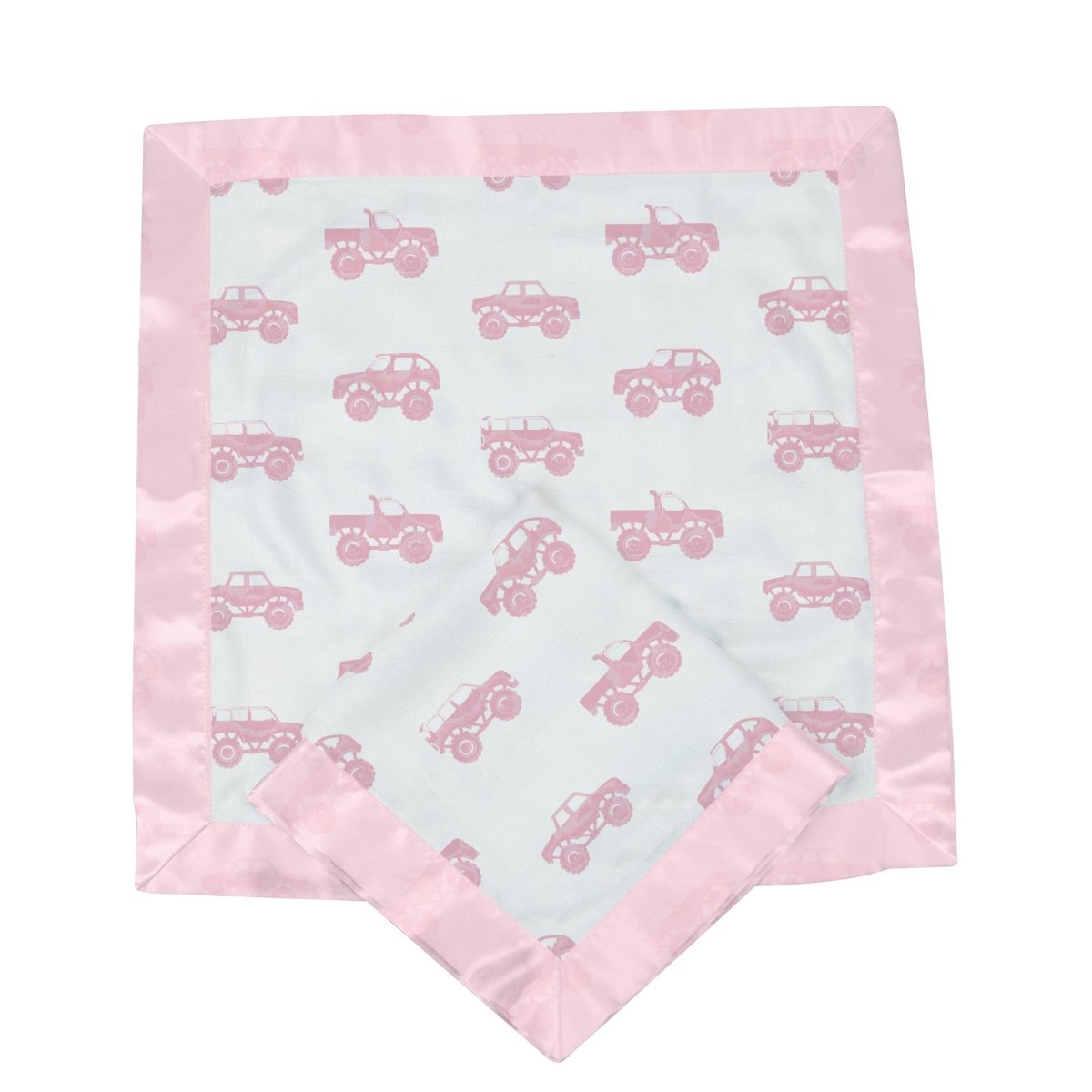 Newcastle Classics Pink Monster Trucks Bamboo Blankie for Cozy Comfort for Kids - 