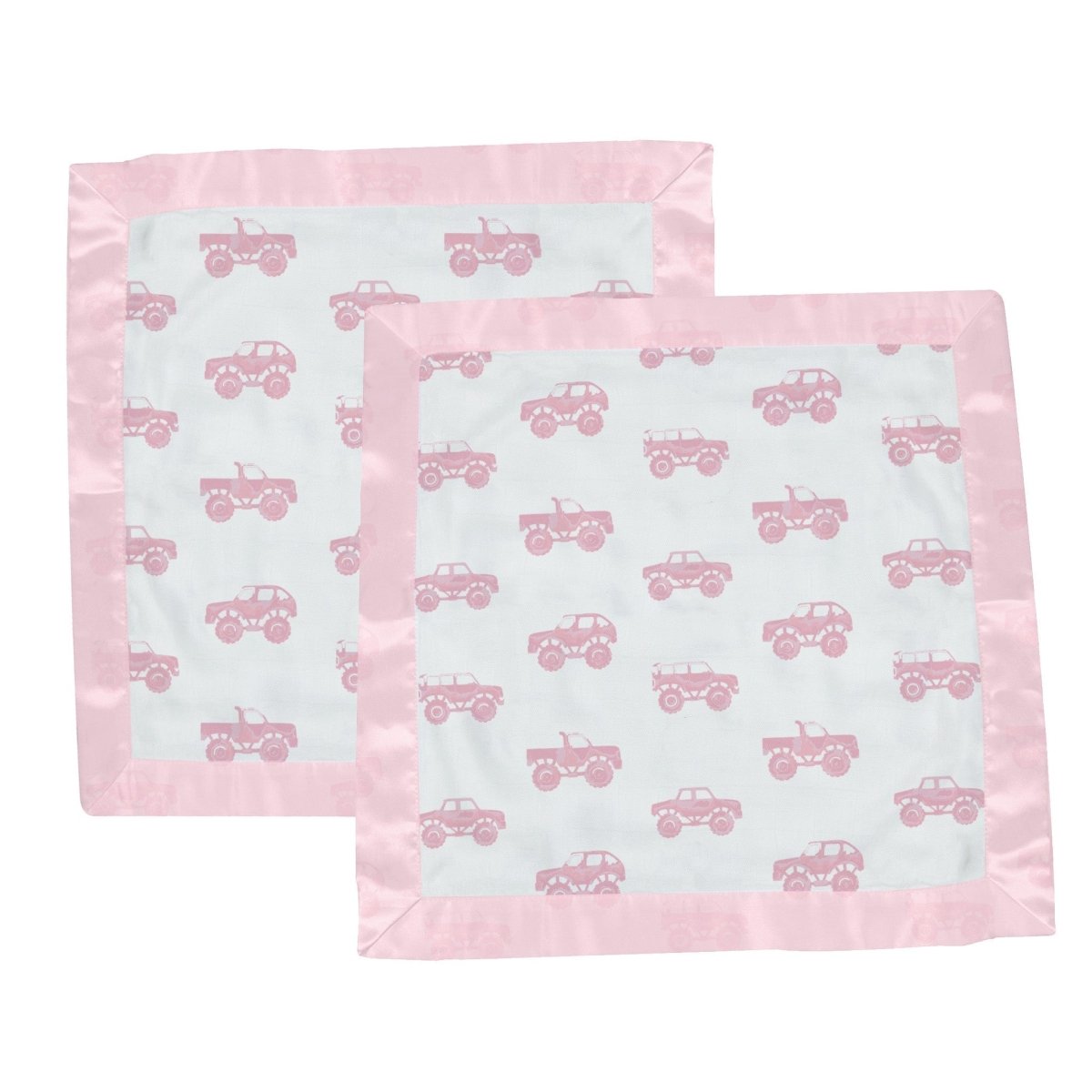 Newcastle Classics Pink Monster Trucks Bamboo Blankie for Cozy Comfort for Kids - 