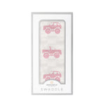 Newcastle Classics Pink Monster Trucks Bamboo Muslin Swaddle - 