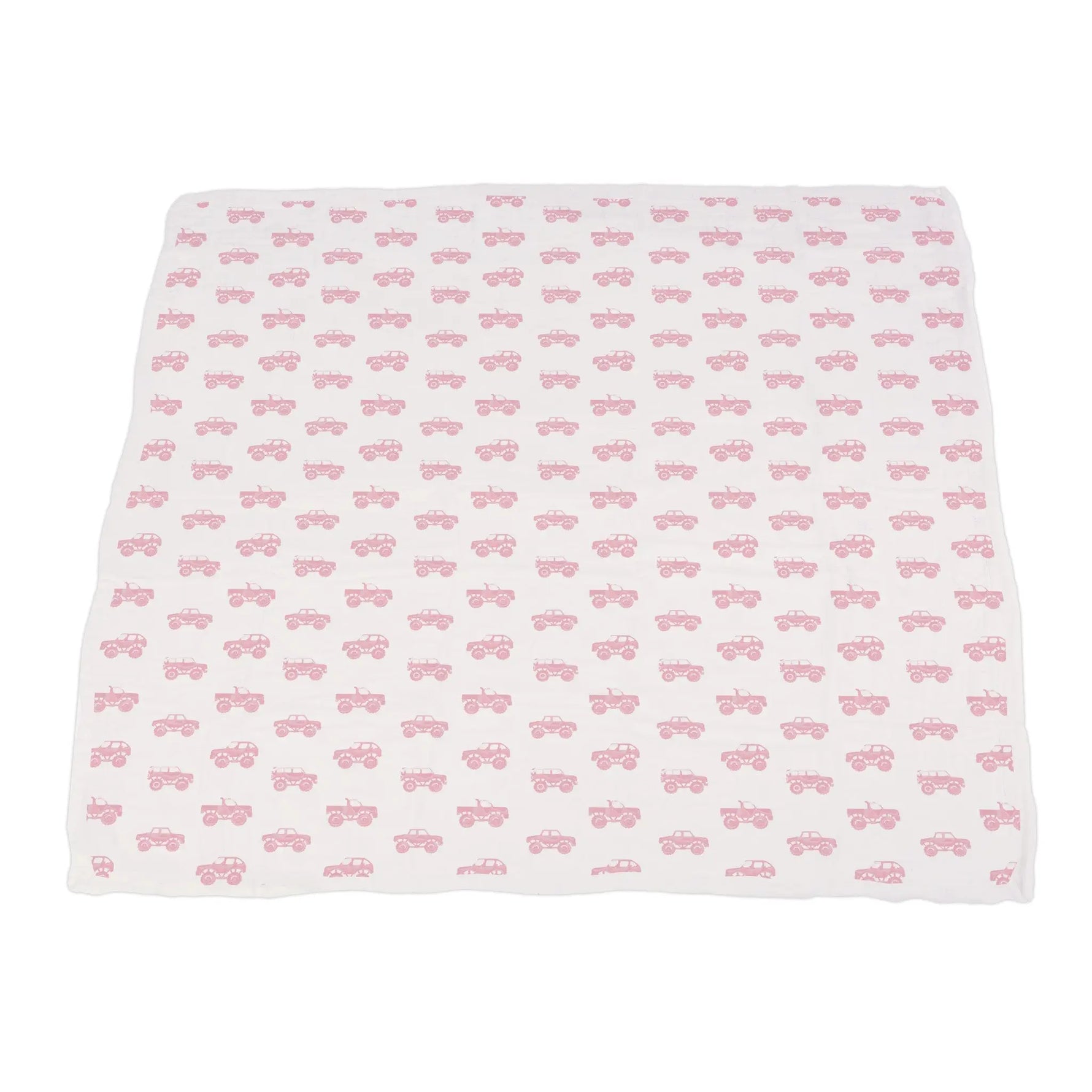 Newcastle Classics Bamboo Blanket with Pink Monster Trucks and Polka Dots for Baby Girls - Baby & Toddler Bamboo Newcastle Blanket