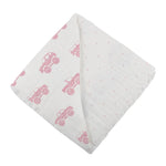 Newcastle Classics Bamboo Blanket with Pink Monster Trucks and Polka Dots for Baby Girls - Baby & Toddler Bamboo Newcastle Blanket