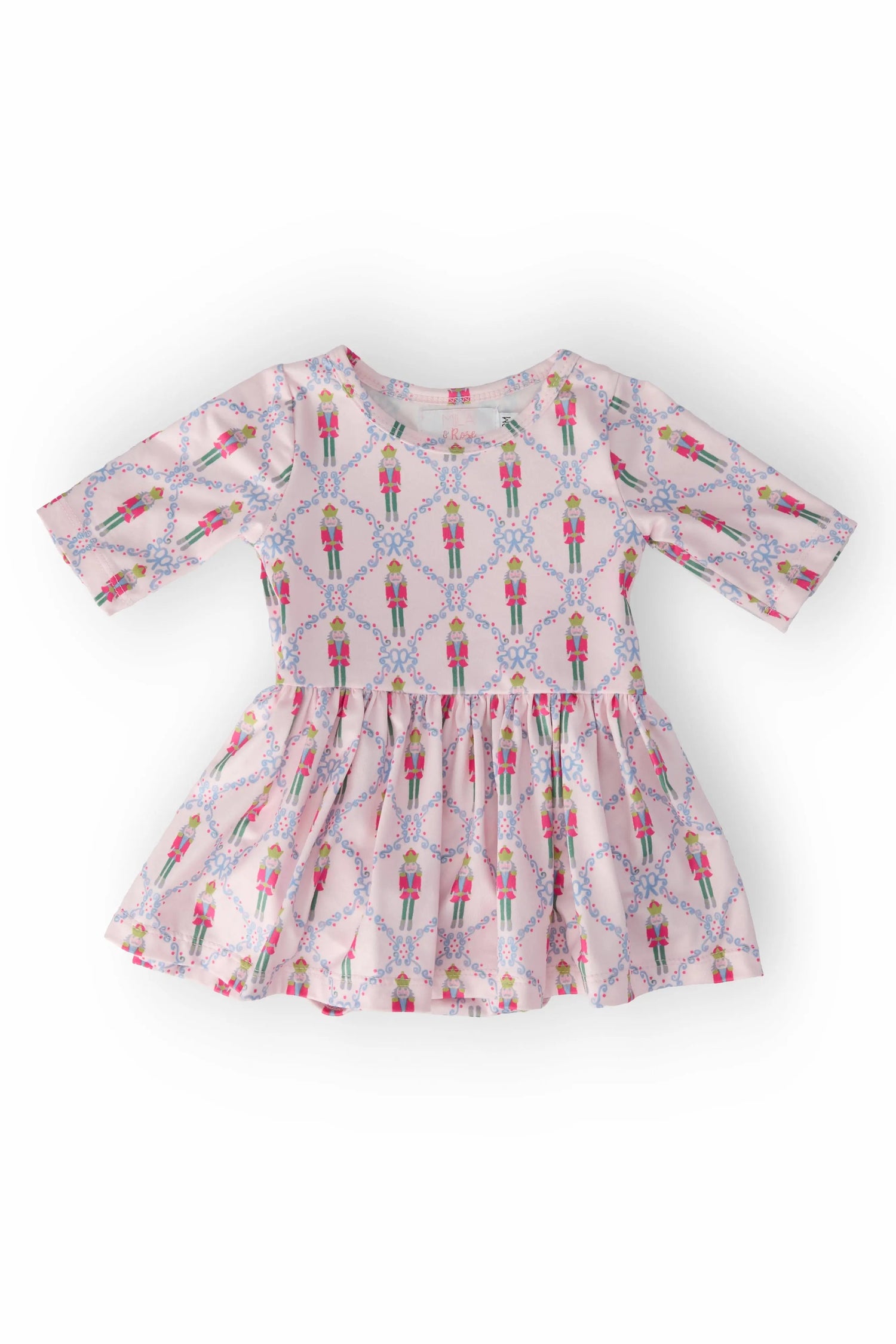 Mila & Rose ® Pink Nutcracker 3/4 Sleeve Twirl Bodysuit - 