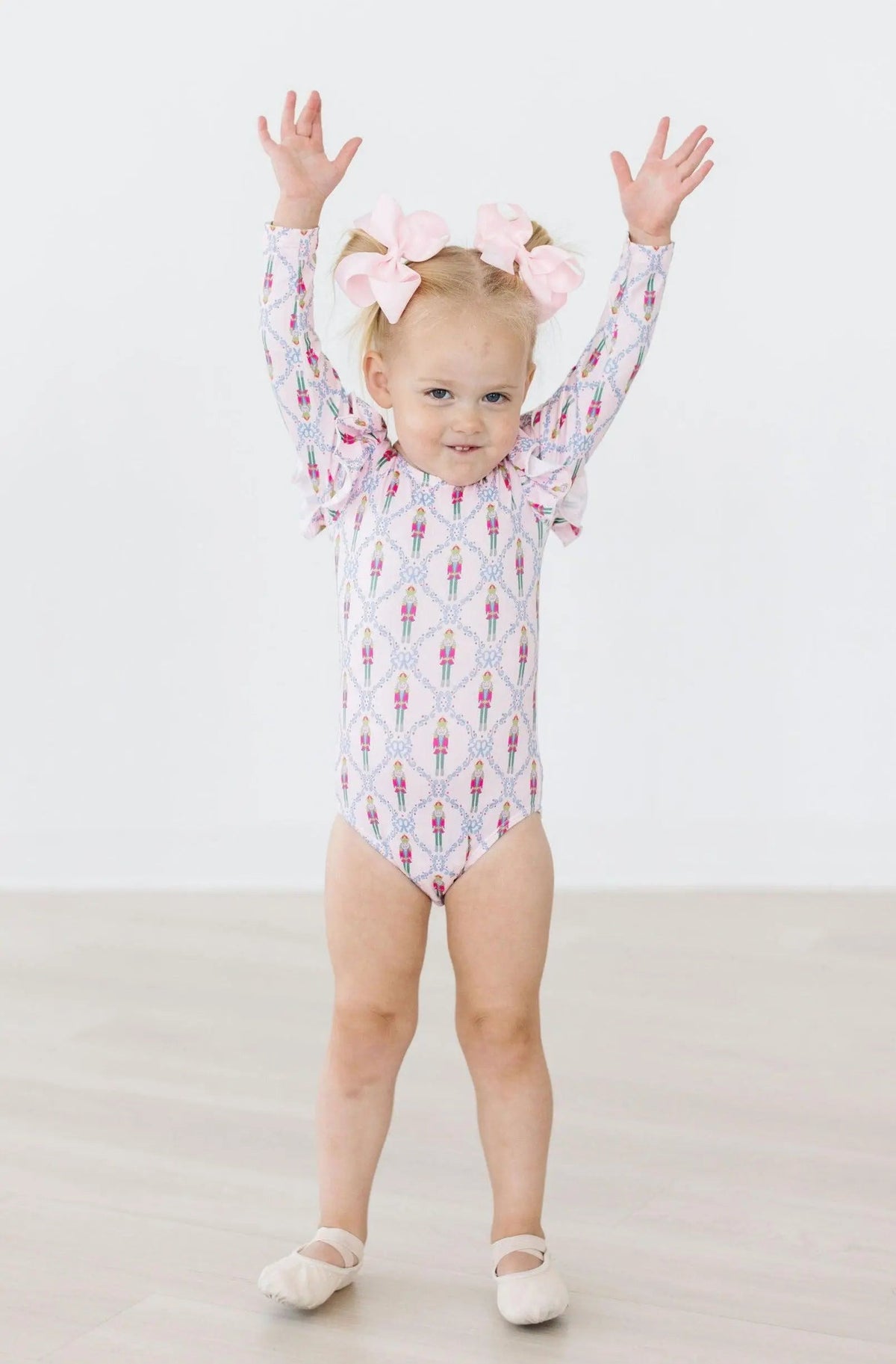 Mila & Rose ® Pink Nutcracker L/S Flutter Sleeve Leotard - 