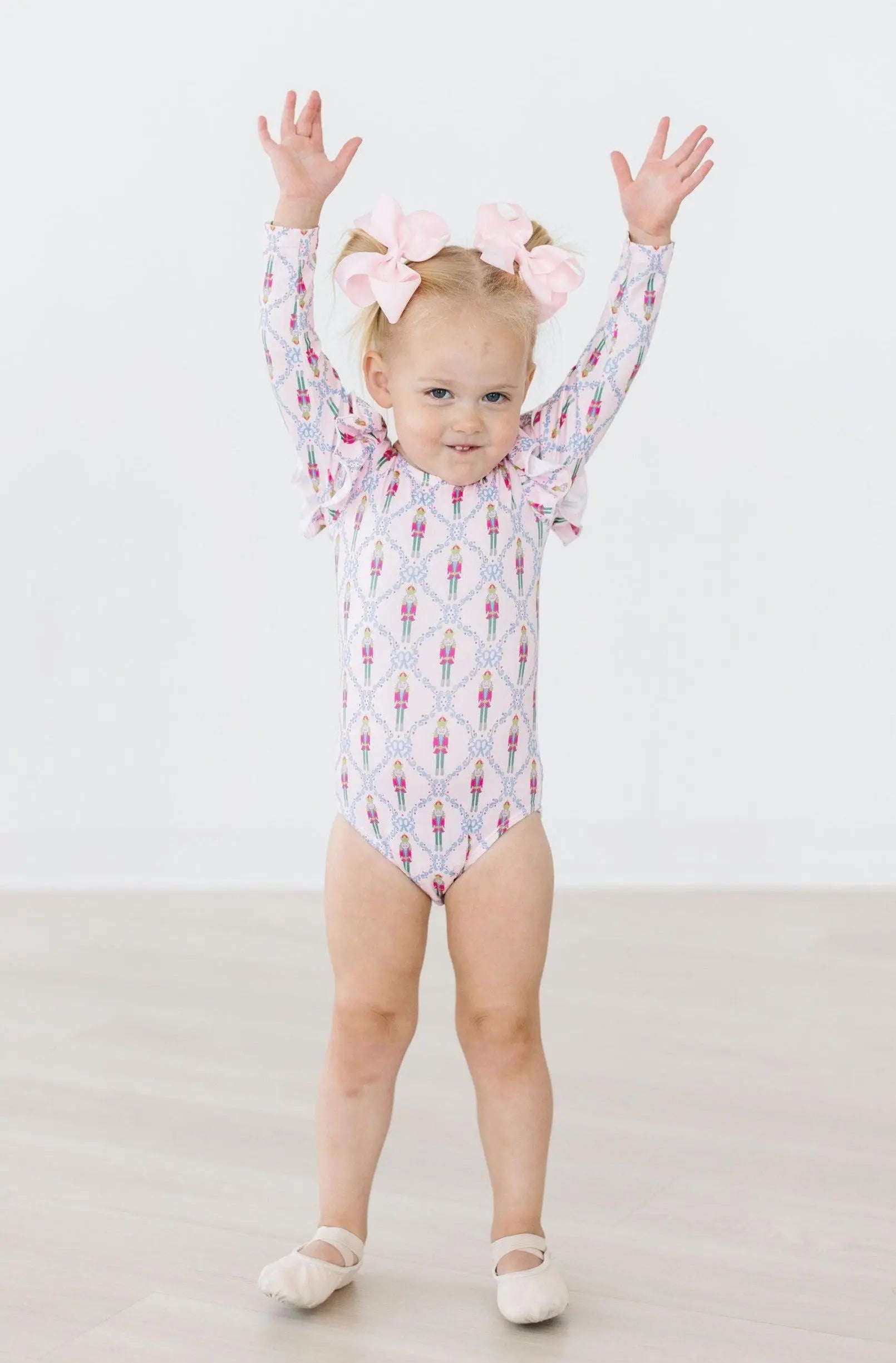 Mila & Rose ® Pink Nutcracker L/S Flutter Sleeve Leotard - 