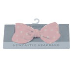 Newcastle Classics Pink Pearl Polka Dot Headband Made from 100 Percent Bamboo for Women - 