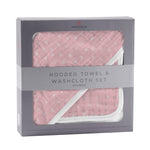 Newcastle Classics Premium Bamboo Hooded Towel and Washcloth Set for Kids in Pink Pearl Dot - Baby & Toddler > Baby Bathing Baby Bathing